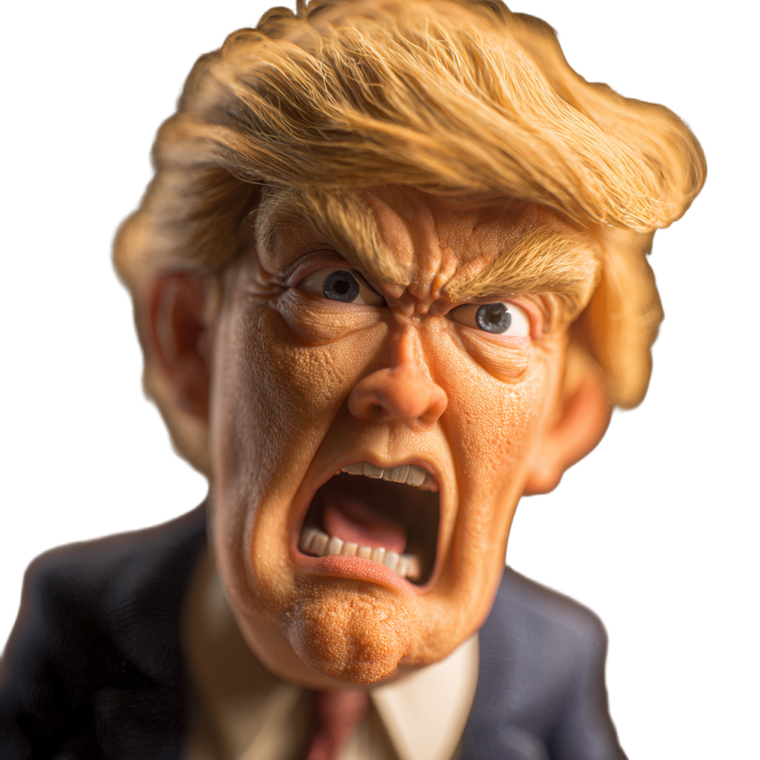 Happy Trump Caricature Vinyl Car Decal Sticker – Waterproof & UV-Resistant 6.826666666666667"