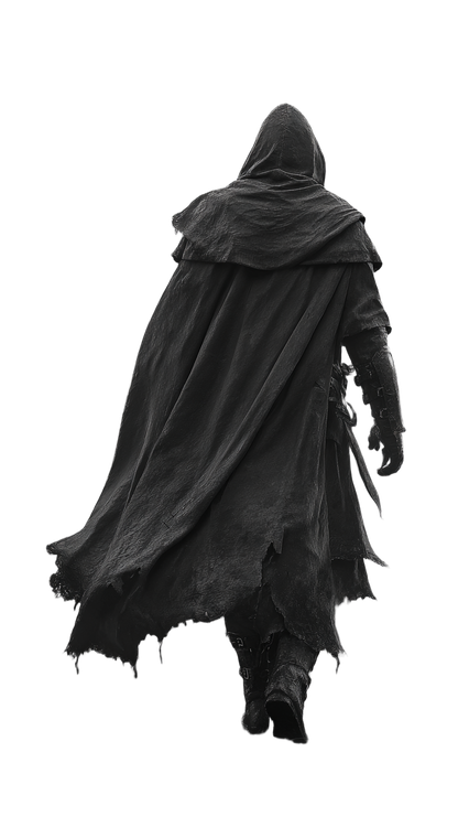 Hooded Warrior Walking Vinyl Car Decal Sticker – Waterproof & UV-Resistant 9.706666666666667"