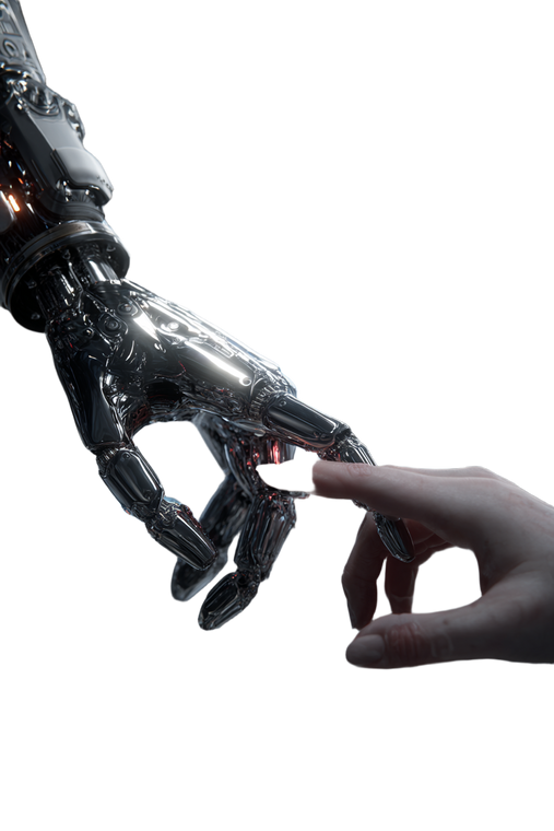 Human-Robot Handshake V15 Vinyl Car Decal Sticker – Waterproof & UV-Resistant 8.96"