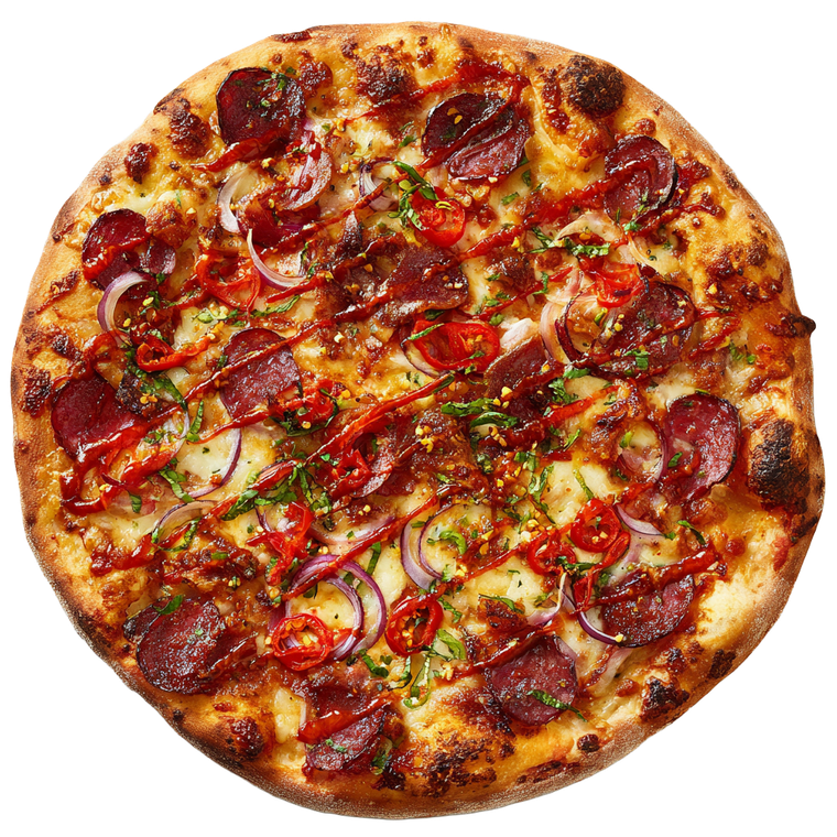 Spicy Pizza Top-Down Vinyl Car Decal Sticker – Waterproof & UV-Resistant 3.4133333333333336"
