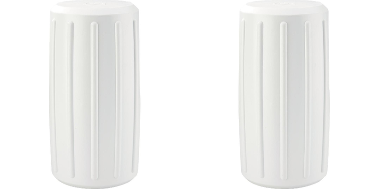 2x Attwood Marine SoftSide Round Corner Dock Guard | 15" Height | White Polymeric | Easy on Hulls