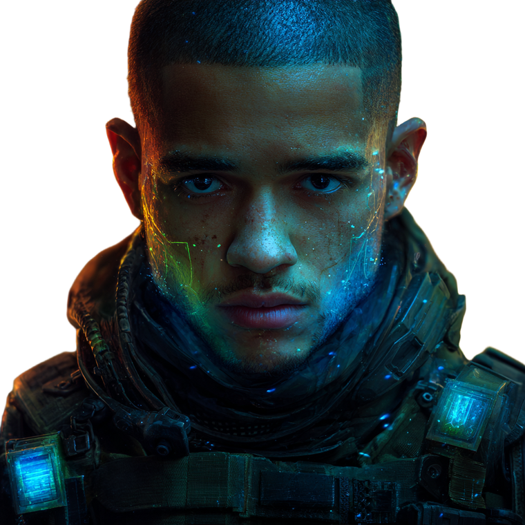 Cyberpunk Future Soldier Vinyl Car Decal Sticker – Waterproof & UV-Resistant 3.4133333333333336"