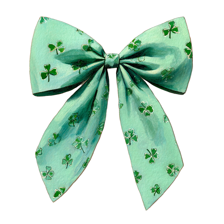 Pastel Greenbow Clover Vinyl Car Decal Sticker – Waterproof & UV-Resistant 3.4133333333333336"