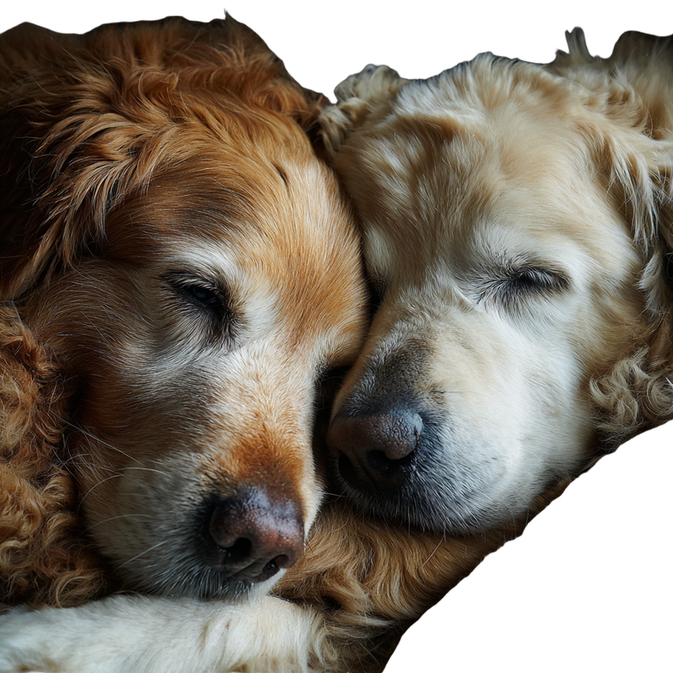 Two Resting Dogs Vinyl Car Decal Sticker – Waterproof & UV-Resistant 3.4133333333333336"
