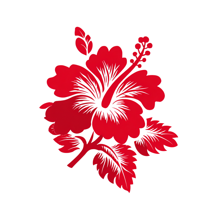 Hibiscus Logo Design Vinyl Car Decal Sticker – Waterproof & UV-Resistant 3.4133333333333336"