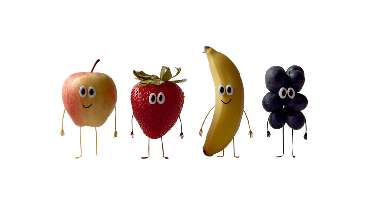 Anthropomorphic Fruits Standing Vinyl Car Decal Sticker – Waterproof & UV-Resistant 5.4