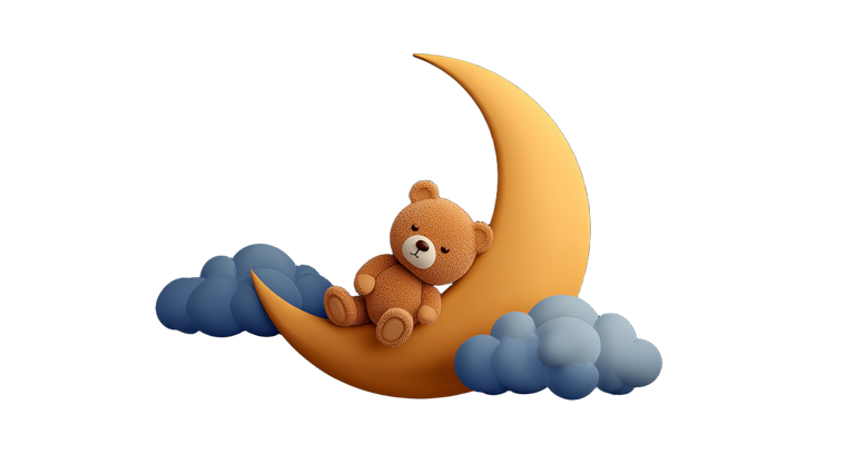 Sleeping Teddy Moon V10 Vinyl Car Decal Sticker – Waterproof & UV-Resistant 2.72"