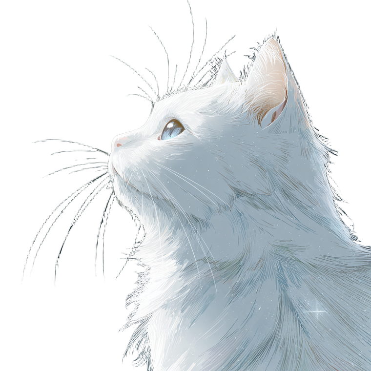 Mystical White Cat V2 Vinyl Car Decal Sticker – Waterproof & UV-Resistant 3.4133333333333336"