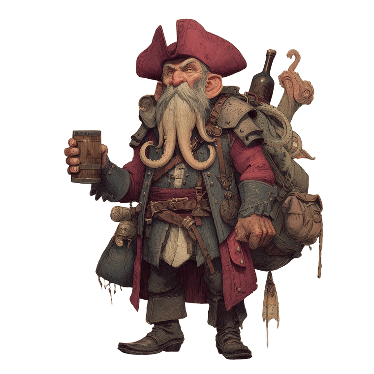 Drunken D&D Sailor Vinyl Car Decal Sticker – Waterproof & UV-Resistant 3.4133333333333336"
