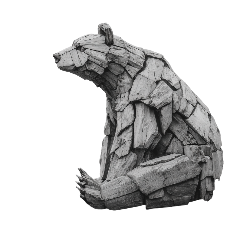 Wooden Bear Sculpture V2 Vinyl Car Decal Sticker – Waterproof & UV-Resistant 3.4133333333333336"