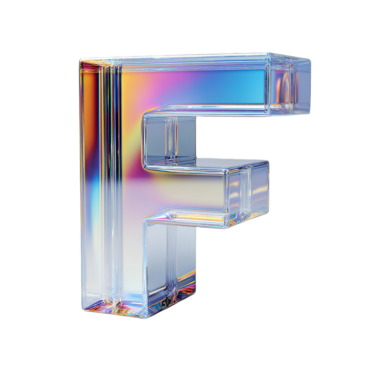 Iridescent 3D F Vinyl Car Decal Sticker – Waterproof & UV-Resistant 6.826666666666667"