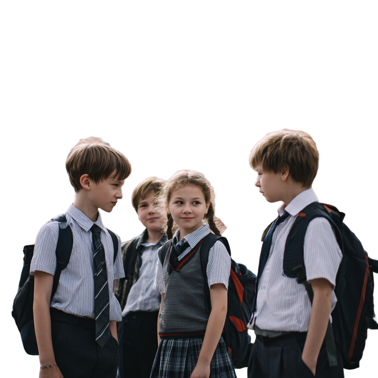 Russian Schoolchildren Group Vinyl Car Decal Sticker – Waterproof & UV-Resistant 3.4133333333333336"