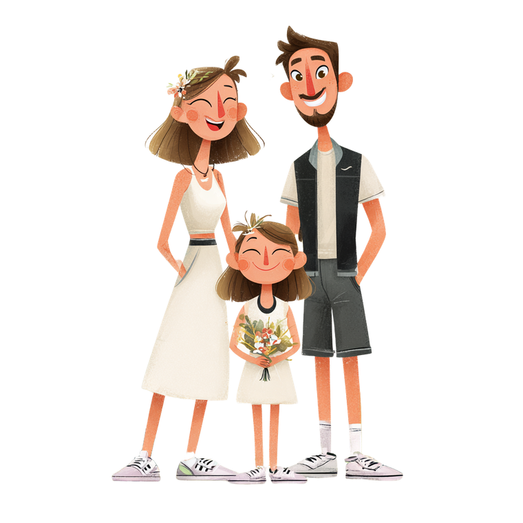 Cartoon Wedding Family Vinyl Car Decal Sticker – Waterproof & UV-Resistant 6.826666666666667"