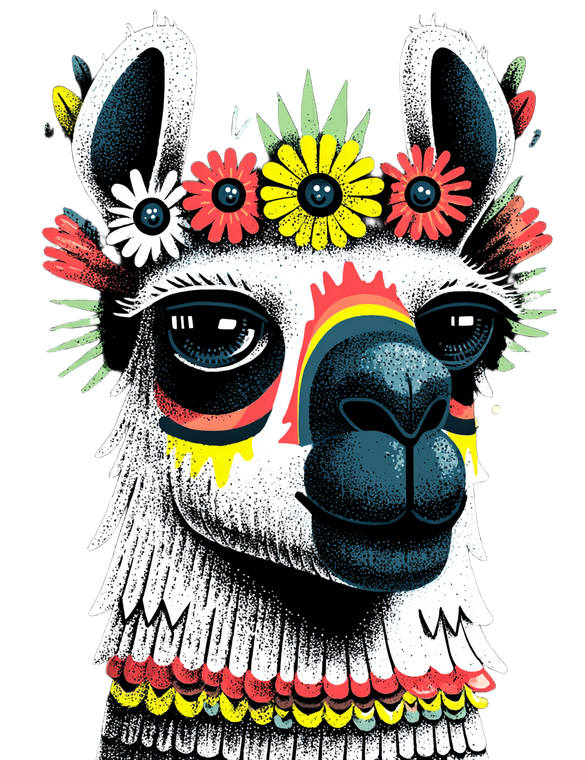 Cute Llama Illustration Vinyl Car Decal Sticker – Waterproof & UV-Resistant 8.32"