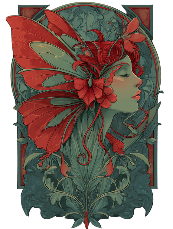 Art Nouveau Butterfly V3 Vinyl Car Decal Sticker – Waterproof & UV-Resistant 8.213333333333333"