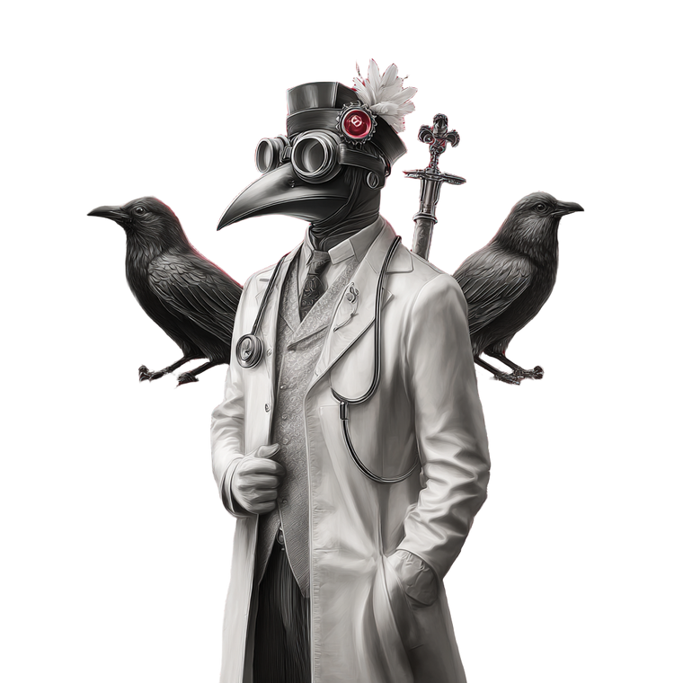 Black Plague Doctor Vinyl Car Decal Sticker – Waterproof & UV-Resistant 6.826666666666667"