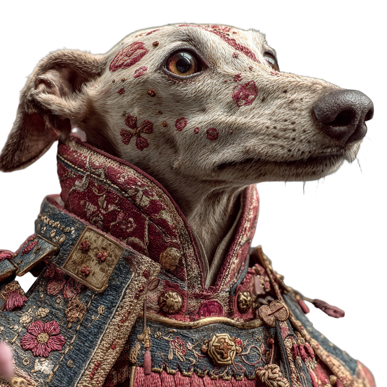 Kimono-Clad Greyhound Vinyl Car Decal Sticker – Waterproof & UV-Resistant 3.4133333333333336"