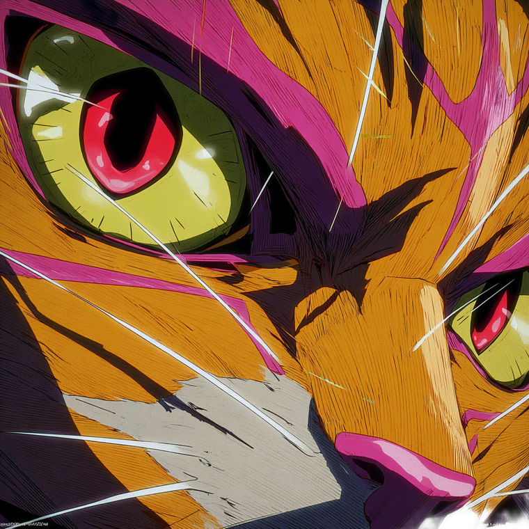 Stylized Intense Cat Vinyl Car Decal Sticker – Waterproof & UV-Resistant 3.4133333333333336"