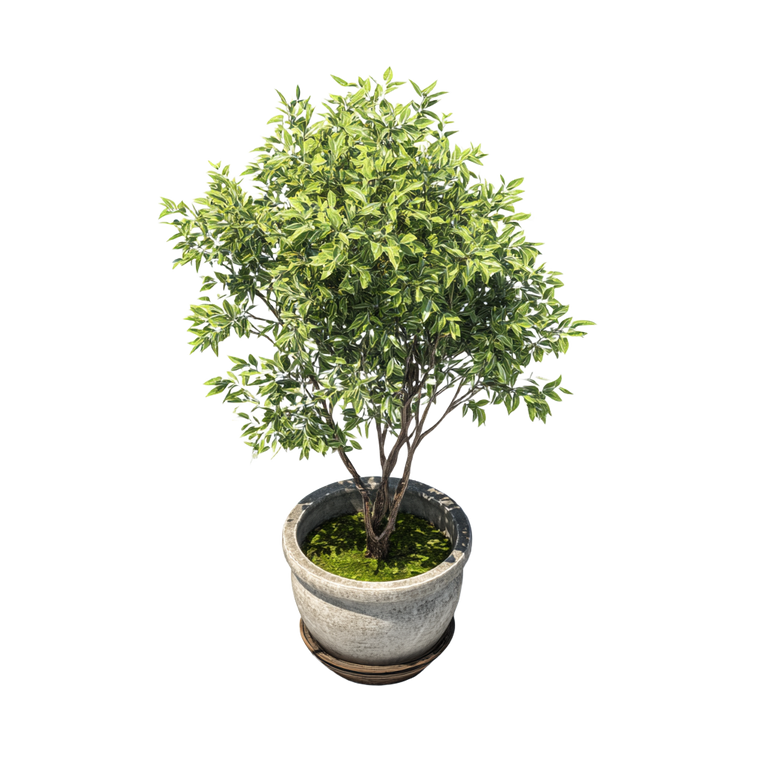 Potted Isometric Tree Vinyl Car Decal Sticker – Waterproof & UV-Resistant 3.4133333333333336"