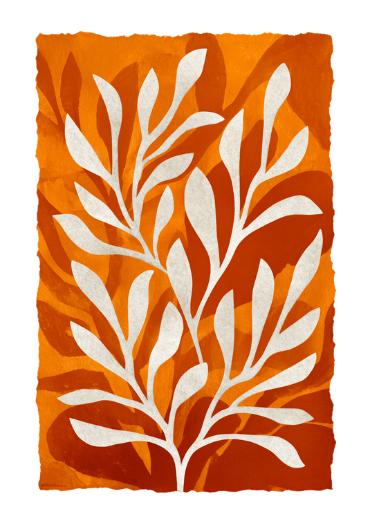 Oversized Orange Leaves Vinyl Car Decal Sticker – Waterproof & UV-Resistant 8.6