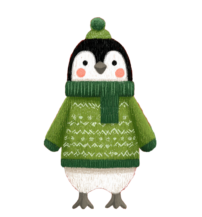 Penguin In Sweater Vinyl Car Decal Sticker – Waterproof & UV-Resistant 7.36"