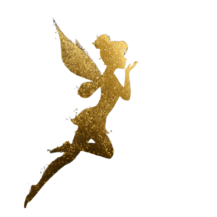 Golden Tinkerbell Silhouette Vinyl Car Decal Sticker – Waterproof & UV-Resistant 3.4133333333333336"