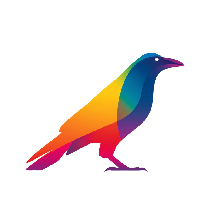 Rainbow Crow Logo V2 Vinyl Car Decal Sticker – Waterproof & UV-Resistant 6.826666666666667"