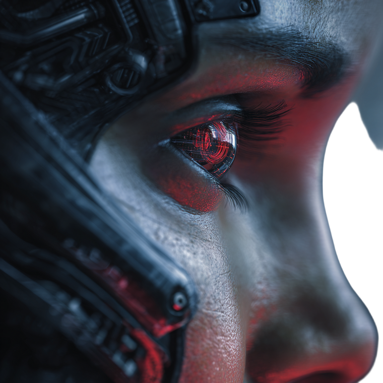 Stealthy Cyborg Eye Vinyl Car Decal Sticker – Waterproof & UV-Resistant 3.4133333333333336"