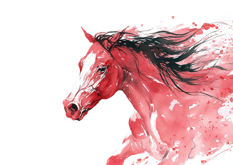 Galloping Red Horse Vinyl Car Decal Sticker – Waterproof & UV-Resistant 6.1866666666666665"