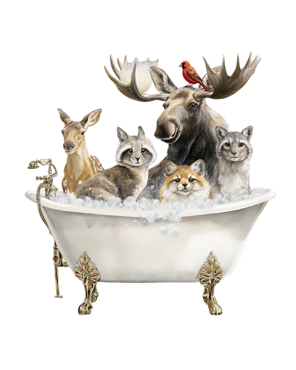 Woodland Animals Bathtub Vinyl Car Decal Sticker – Waterproof & UV-Resistant 4.0"