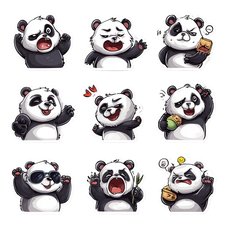 Panda Emoji Stickers V2 Vinyl Car Decal Sticker – Waterproof & UV-Resistant 6.826666666666667"