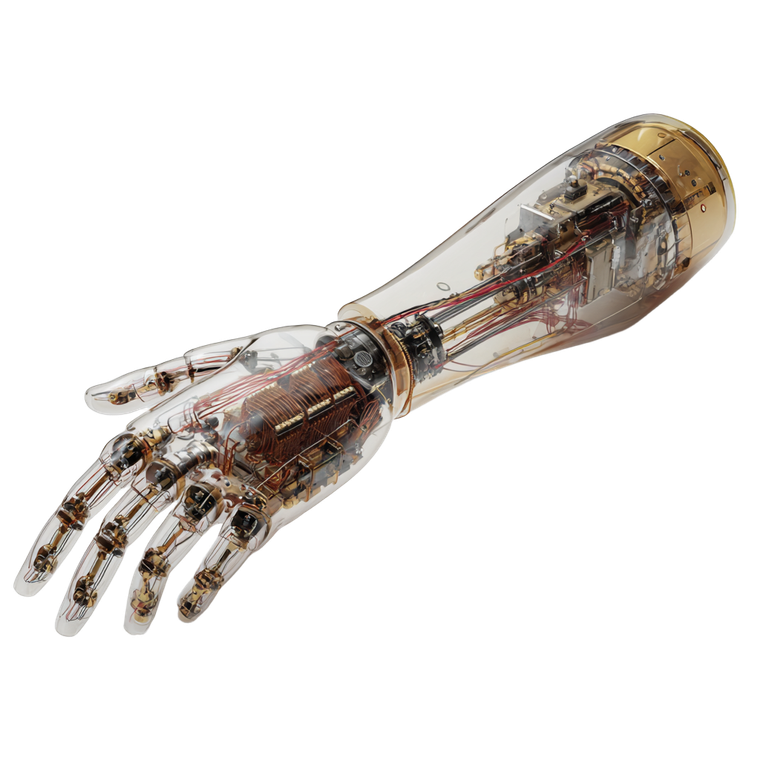 Transparent Prosthetic Arm Vinyl Car Decal Sticker – Waterproof & UV-Resistant 3.4133333333333336"