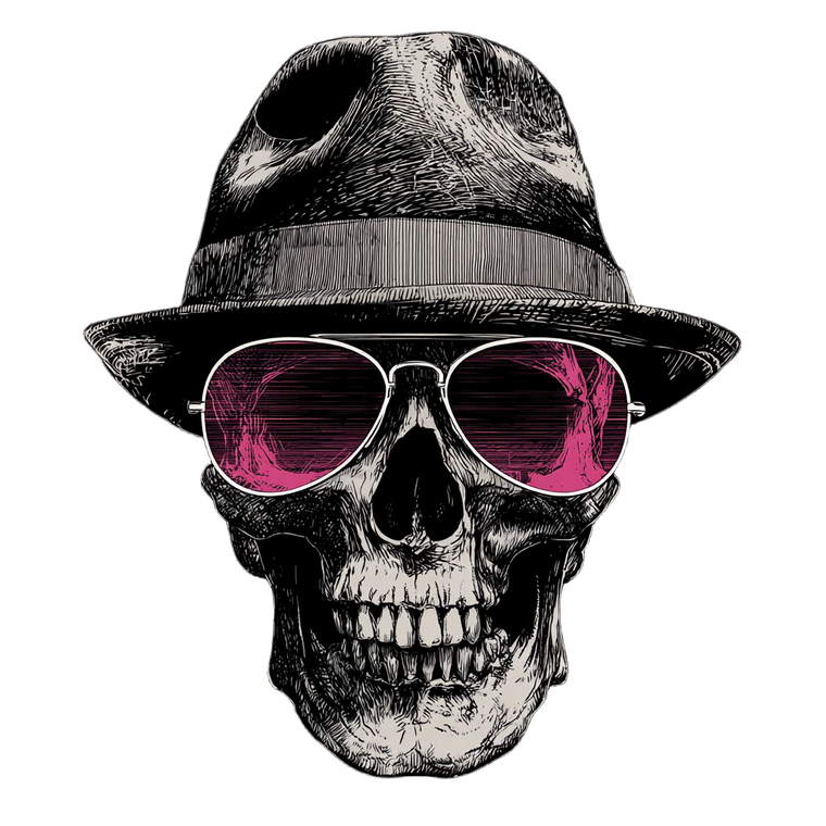 Skull With Accessories Vinyl Car Decal Sticker – Waterproof & UV-Resistant 6.826666666666667"