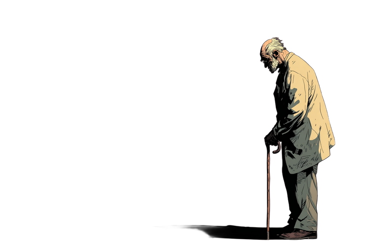 Sad Old Man V9 Vinyl Car Decal Sticker – Waterproof & UV-Resistant 2.986666666666667"