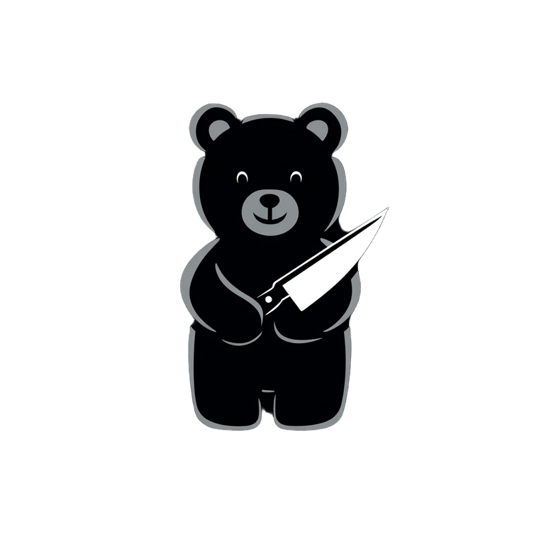 Knife-Wielding Teddy Vinyl Car Decal Sticker – Waterproof & UV-Resistant 3.4133333333333336"