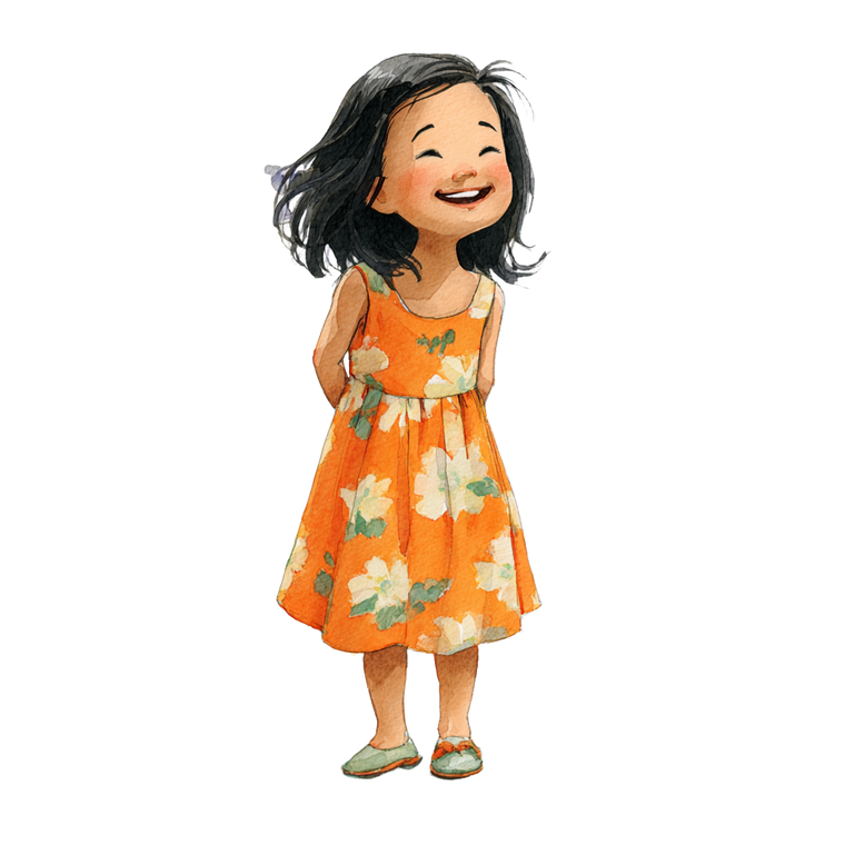 Smiling Asian Girl V14 Vinyl Car Decal Sticker – Waterproof & UV-Resistant 3.4133333333333336"