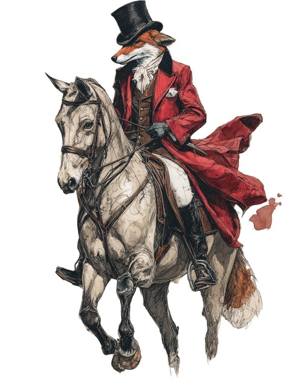 Fox In Riding Attire Vinyl Car Decal Sticker – Waterproof & UV-Resistant 8.213333333333333"