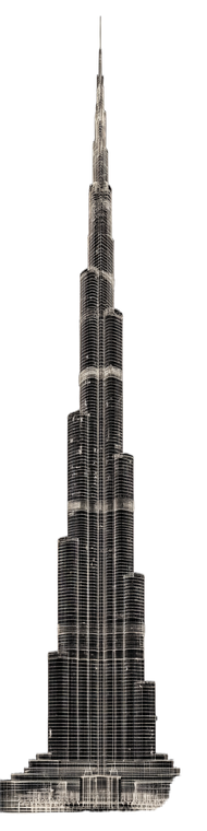 Burj Khalifa Outline Vinyl Car Decal Sticker – Waterproof & UV-Resistant 14.506666666666666"