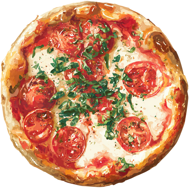 Pizza Illustration Vinyl Car Decal Sticker – Waterproof & UV-Resistant 6.826666666666667"