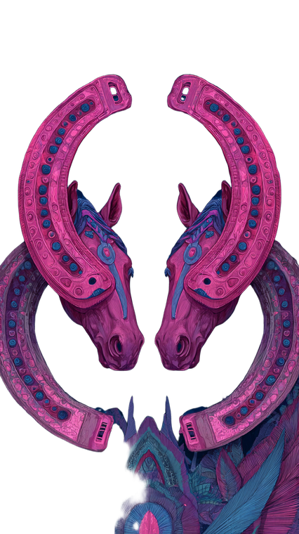 Trippy Horseshoes Vinyl Car Decal Sticker – Waterproof & UV-Resistant 9.706666666666667"