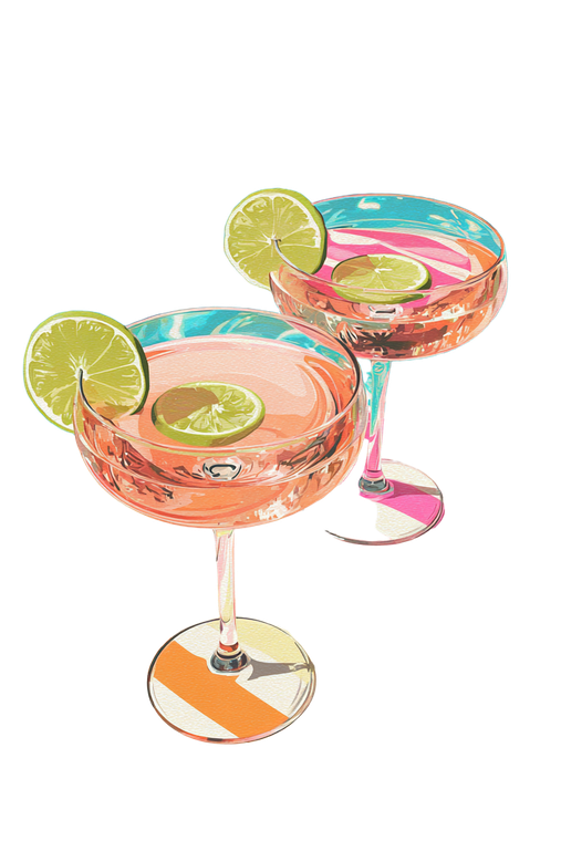 Pink Cocktails Float Vinyl Car Decal Sticker – Waterproof & UV-Resistant 4.4