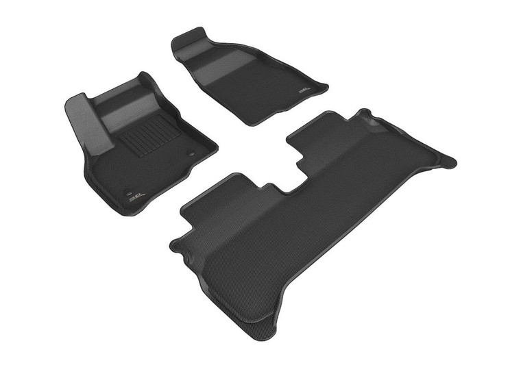 MAXpider Custom-Fit Floor Liner Set | Raised Edge 3PC | Black Carbon Fiber Texture | Waterproof & Eco-Friendly