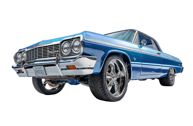 Blue Lowrider Impala Vinyl Car Decal Sticker – Waterproof & UV-Resistant 2.933333333333333"