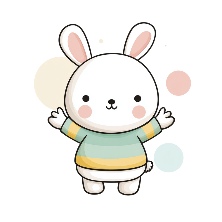 Happy Cartoon Bunny Vinyl Car Decal Sticker – Waterproof & UV-Resistant 6.826666666666667"