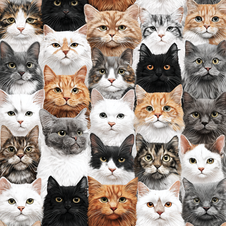 Cat Faces Collection Vinyl Car Decal Sticker – Waterproof & UV-Resistant 3.4133333333333336"