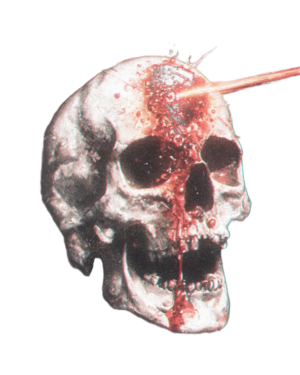 Skull Shot Forehead Vinyl Car Decal Sticker – Waterproof & UV-Resistant 8.0"