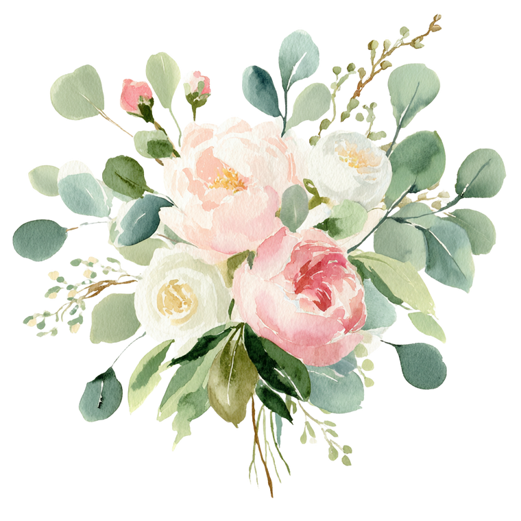Watercolor Floral Bouquet V3 Vinyl Car Decal Sticker – Waterproof & UV-Resistant 3.4133333333333336"