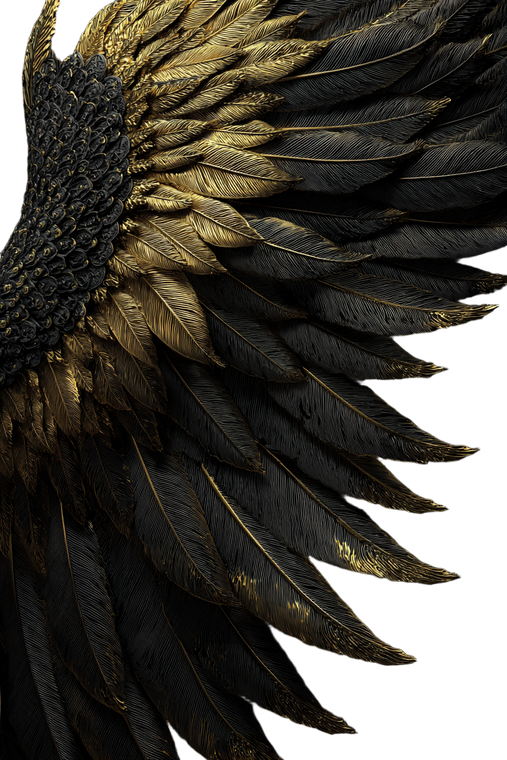 Golden Wings V3 Vinyl Car Decal Sticker – Waterproof & UV-Resistant 8.96"
