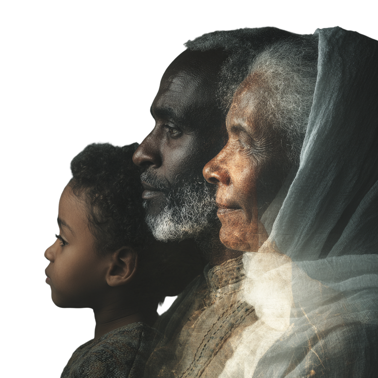 Three Generations Portrait Vinyl Car Decal Sticker – Waterproof & UV-Resistant 3.4133333333333336"
