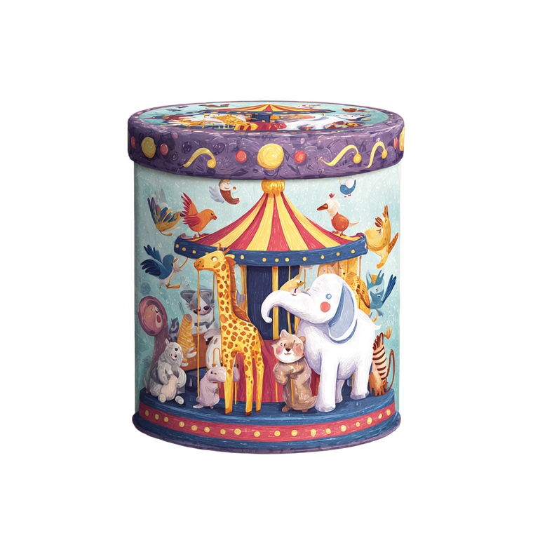 Carousel Animals Illustration Vinyl Car Decal Sticker – Waterproof & UV-Resistant 3.4133333333333336"